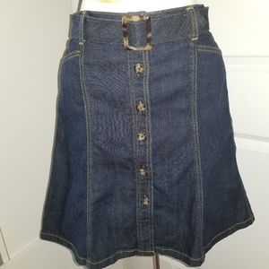 Ann Taylor blue denim A line skirt